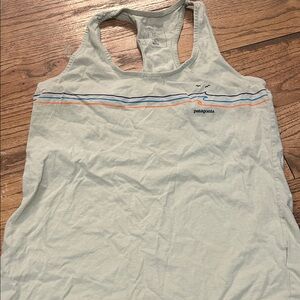 Patagonia Women's Light Gray Tank Top with Stripes
